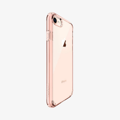 042CS20924 - iPhone SE Ultra Hybrid case in rose crystal showing the back